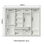 Guarda-Roupa Kremlin Reflex Madesa 4 Portas de Correr Branco