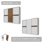 Guarda-Roupa Casal 100% MDF com Pés 3 Portas Branco/Rustic Malta Madesa