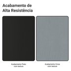 Guarda-Roupa Casal com Pés 3 Portas de Correr com Espelhos Preto/Cinza Reno Madesa
