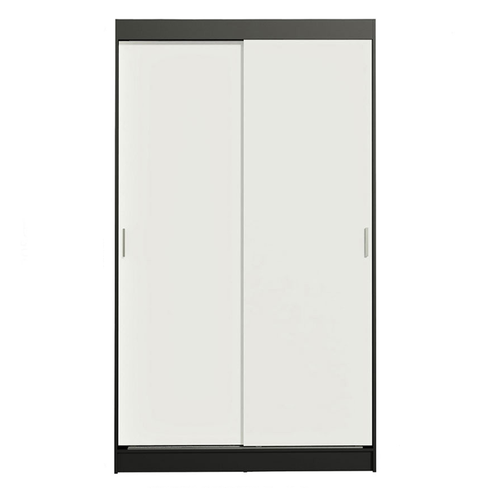 Guarda-Roupa Solteiro Madesa Tokio 2 Portas de Correr 2 Gavetas Preto/Branco