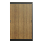 Guarda-Roupa Solteiro Madesa Tokio 2 Portas de Correr 2 Gavetas Preto/Rustic