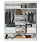 Guarda-Roupa Casal 6 Portas Batentes com Espelho Branco/Preto/Preto Venus Madesa
