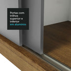 Guarda-Roupa Casal 3 Portas de Correr Rustic/Cinza Sublime Plus Madesa