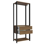 Guarda-Roupa Closet Modulado 2 Gavetas 70cm Rustic/Preto Madesa Valencia