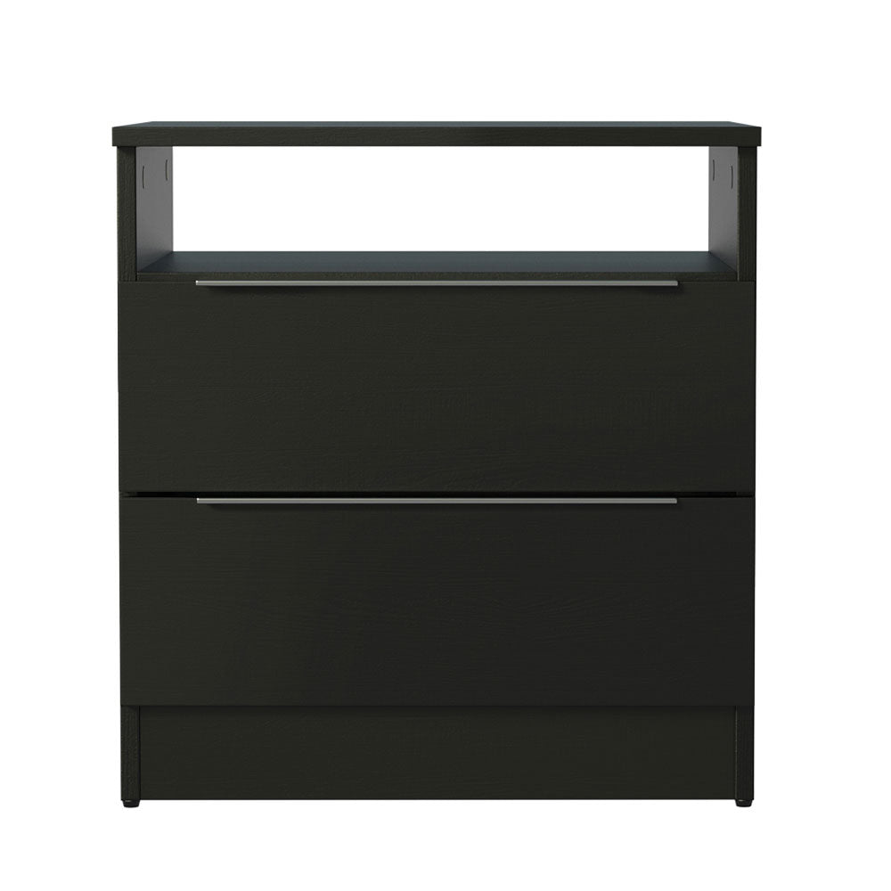 Mesa de Cabeceira Madesa 3227 com 2 Gavetas Preto