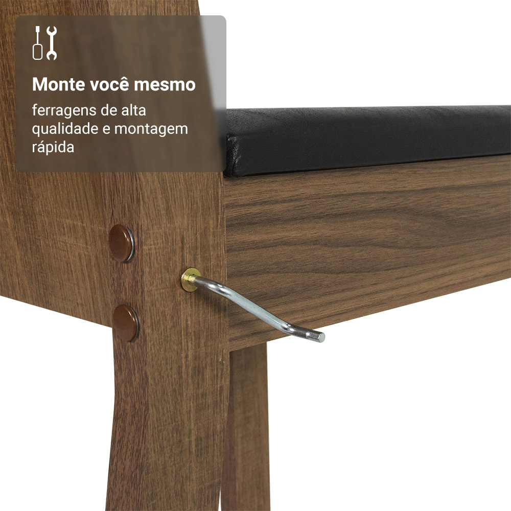 Kit 4 Cadeiras 4290 Madesa Rustic/Preto