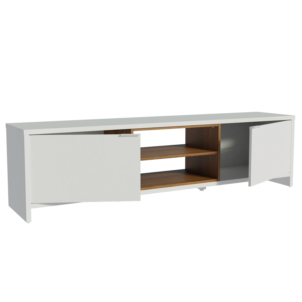 Rack para TV até 75 Polegadas Madesa Metz 180 cm 2 Portas Branco/Rustic