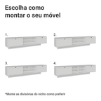 Rack Suspenso para TV até 80 Polegadas 218 cm 2 Portas Branco Vik Madesa
