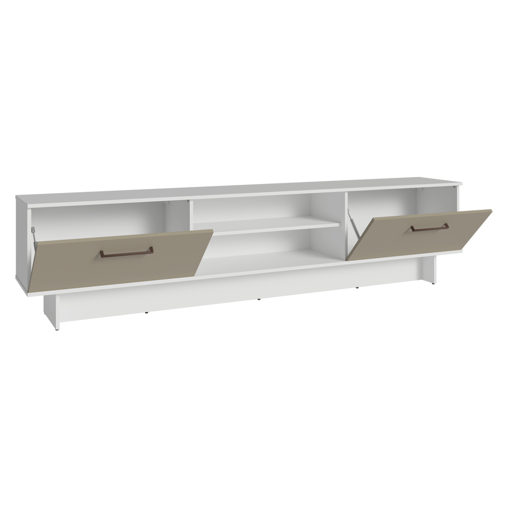 Rack para TV até 80 Polegadas 218 cm 2 Portas Branco/Crema Agata Madesa