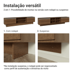 Rack para TV até 80 Polegadas 218 cm 2 Portas Rustic Glamy Madesa