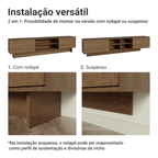 Rack para TV até 80 Polegadas 218 cm 2 Portas Rustic Stella Madesa