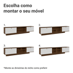 Rack Suspenso para TV até 80 Polegadas 218 cm 2 Portas Rustic/Branco Vik Madesa