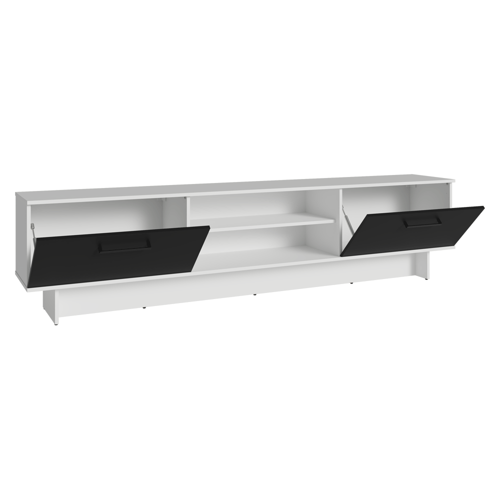 Rack para TV até 80 Polegadas 218 cm 2 Portas Branco/Preto Agata Madesa