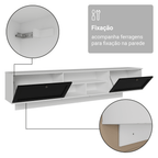 Rack Suspenso para TV até 80 Polegadas 218 cm 2 Portas Branco/Preto Vik Madesa