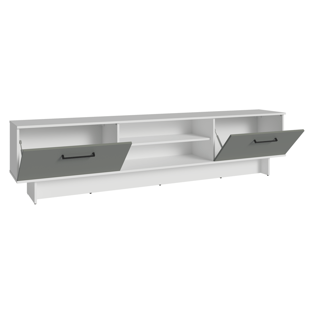 Rack para TV até 80 Polegadas 218 cm 2 Portas Branco/Cinza Agata Madesa