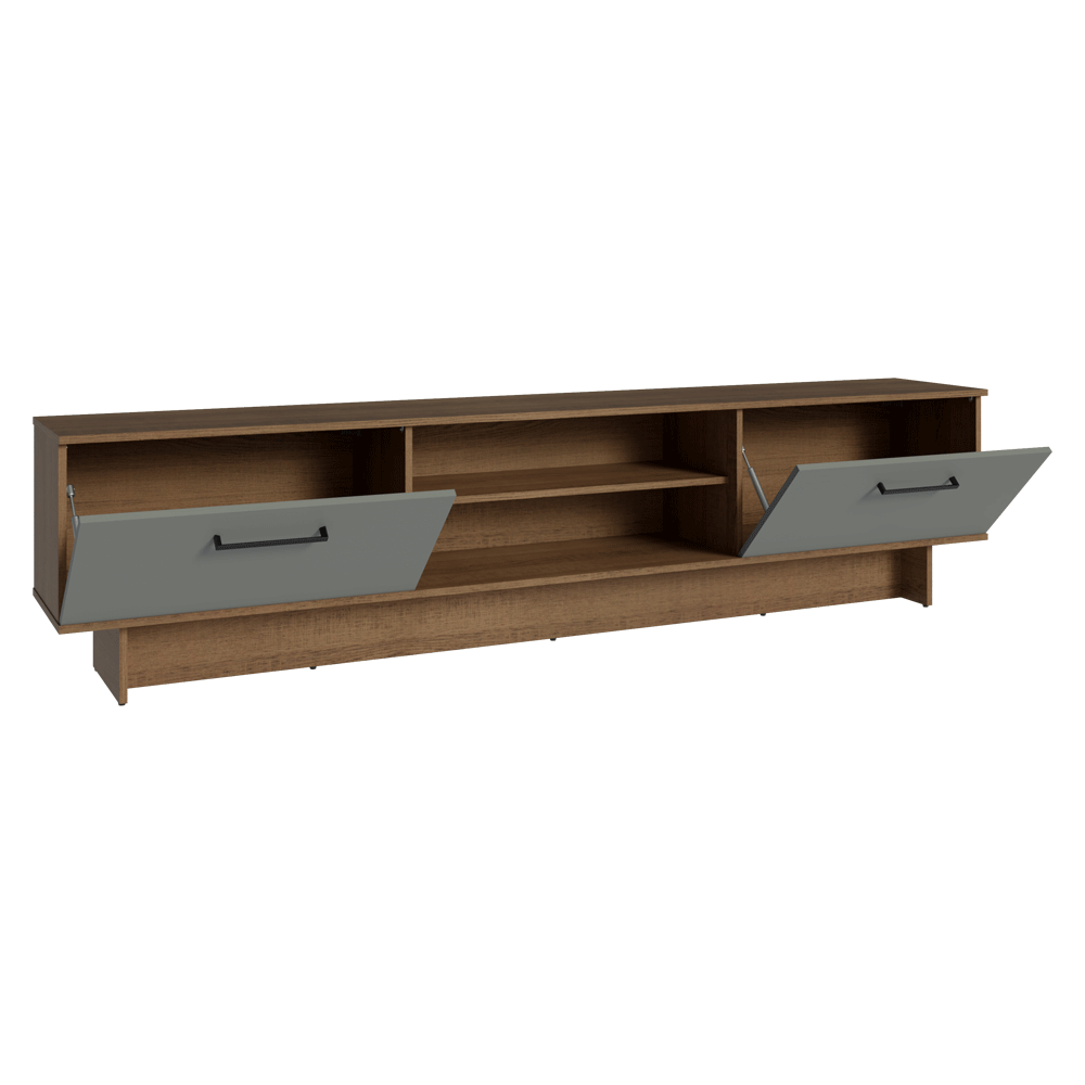 Rack para TV até 80 Polegadas 218 cm 2 Portas Rustic/Cinza Agata Madesa