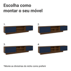 Rack Suspenso para TV até 80 Polegadas 218 cm 2 Portas Rustic/Azul Vik Madesa