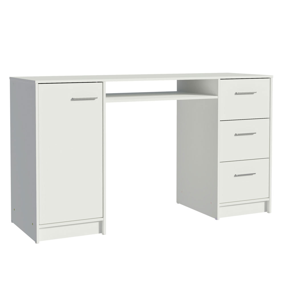 Escrivaninha 3 Gavetas 1 Porta Branco Alaska Madesa