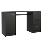 Escrivaninha Madesa Alaska 3 Gavetas 1 Porta Preto