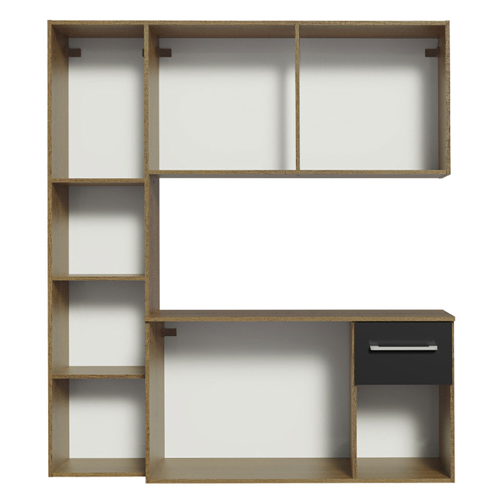 Armário de Cozinha Compacta 120cm Rustic/Preto Easy Madesa