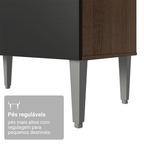 Armário de Cozinha Compacta 196cm Rustic/Preto Aura Madesa
