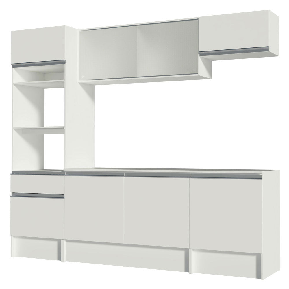 Armário de Cozinha Completa 240cm Branco Topazio Madesa