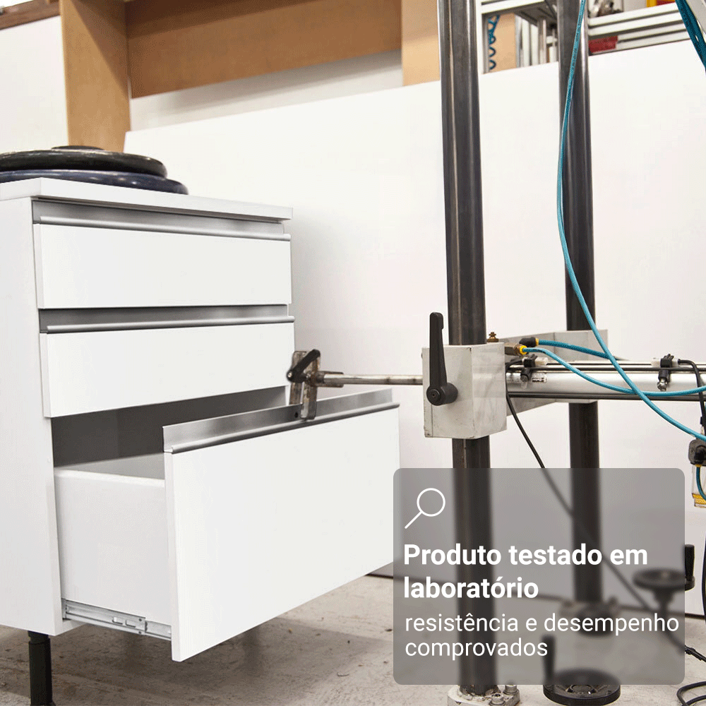 Armário de Cozinha Completa 240cm Branco Diamante Madesa