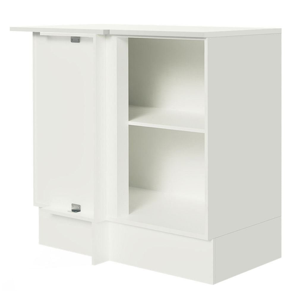 Balcão de Canto Madesa Smart 100% MDF com Tampo 1 Porta Branco/Rustic