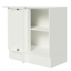 Balcão de Canto Madesa Smart 100% MDF com Tampo 1 Porta Branco/Rustic