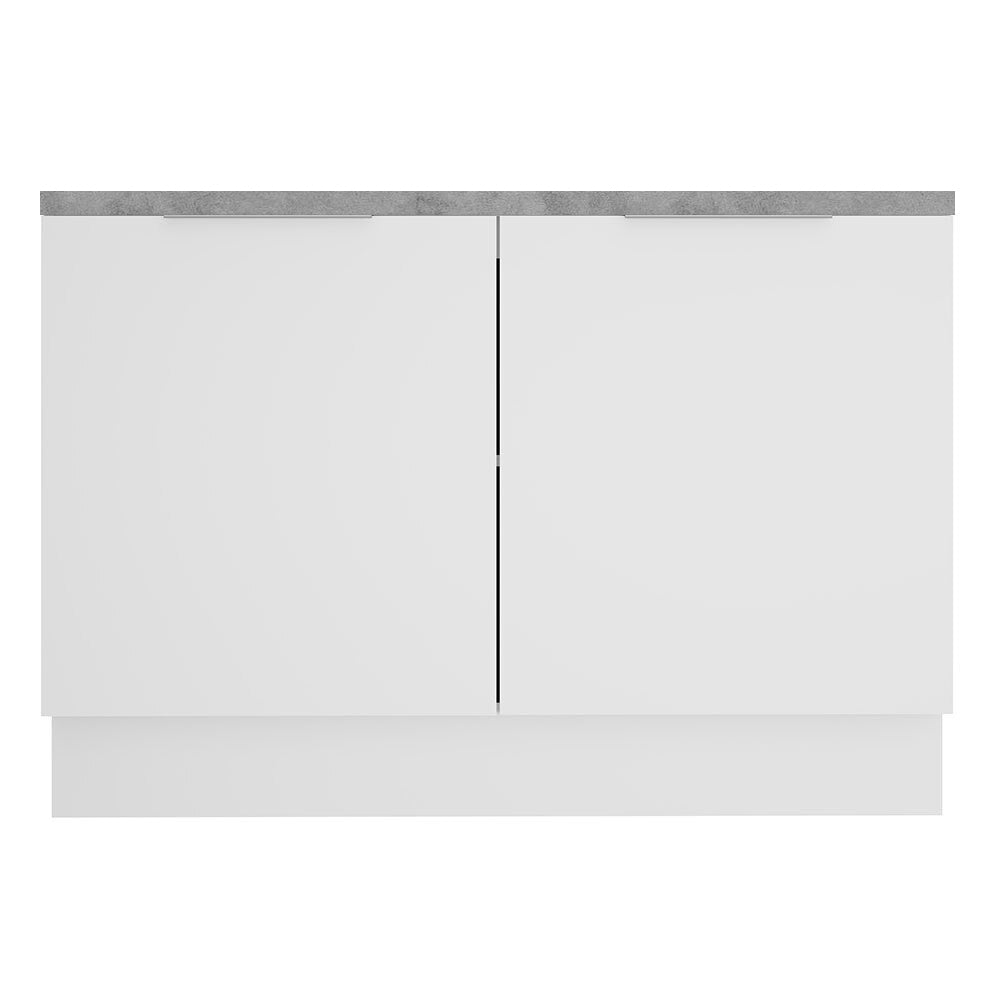 Balcão Gabinete Madesa Stella 120 x 60 cm 2 Portas (Com Tampo) Branco