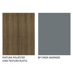 Balcão Madesa Agata 35 x 60 cm 1 Porta (Sem Tampo) Rustic/Cinza