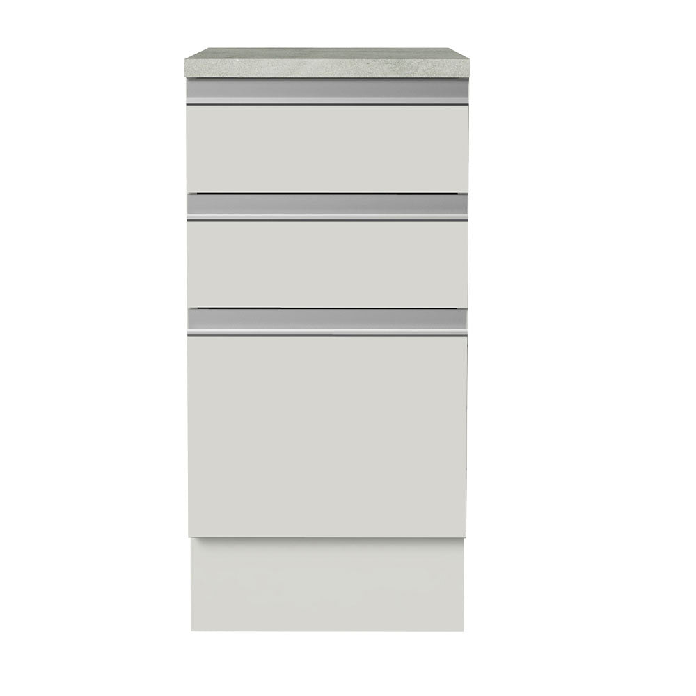 Balcão Madesa Glamy 40 x 60 cm 3 Gavetas (Com Tampo) Branco