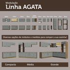 Balcão Madesa Agata 40 x 60 cm 3 Gavetas (Sem Tampo) Rustic/Cinza
