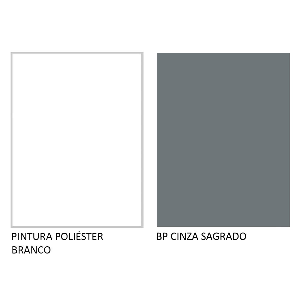 Balcão Madesa Agata 60 x 60 cm 3 Gavetas (Sem Tampo) Branco/Cinza