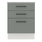 Balcão Madesa Agata 60 x 60 cm 3 Gavetas (Com Tampo) Branco/Cinza