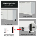Balcão 70 x 60 cm 2 Portas (Com Tampo) Branco Stella Madesa