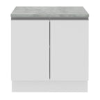 Balcão Madesa Glamy 80 x 60 cm 2 Portas (Com Tampo) Branco