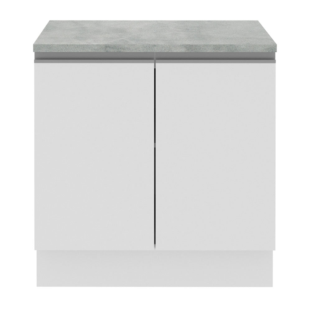 Balcão Madesa Glamy 80 x 60 cm 2 Portas (Com Tampo) Branco