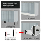 Balcão 80 cm 2 Portas Branco/Cinza Lux Madesa