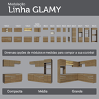 Paneleiro 40 x 60 cm 2 Portas e 2 Nichos Rustic Glamy Madesa