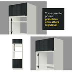 Torre Quente Madesa Lux 70 cm 3 Portas Branco/Preto