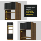 Torre Quente Madesa Lux 70 cm 3 Portas Rustic/Preto