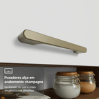 Balcão de Cozinha com Pia 105 cm 3 Portas 2 Gavetas Rustic/Branco Lille Madesa