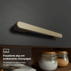 Balcão de Cozinha com Pia 105 cm 3 Portas 2 Gavetas Rustic/Preto Lille Madesa