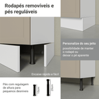 Balcão Gabinete de Pia 120 cm (Sem Tampo) Branco/Crema Vik Madesa