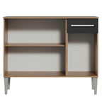 Balcão Gabinete Madesa Emilly 3 Portas e 1 Gaveta Rustic/Preto