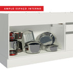 Balcão de Pia Madesa Glamy 150 cm 2 Portas e 2 Gavetas (Sem Tampo e Pia) Branco