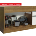 Balcão de Pia Madesa Glamy 150 cm 2 Portas e 2 Gavetas (Sem Tampo e Pia) Rustic/Branco