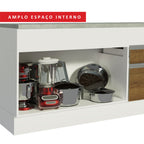 Balcão Madesa Glamy 150 cm 2 Portas e 2 Gavetas (Com Tampo) Branco/Rustic