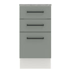 Balcão Madesa Agata 40 cm 3 Gavetas Branco/Cinza